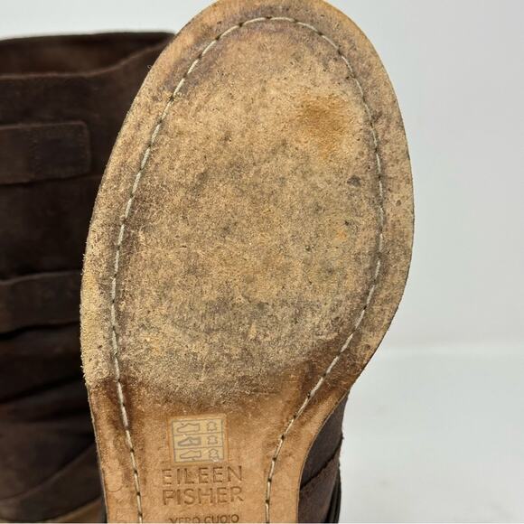 Eileen Fisher Oiled Leather Fold Down Boots - Picture 11 of 14